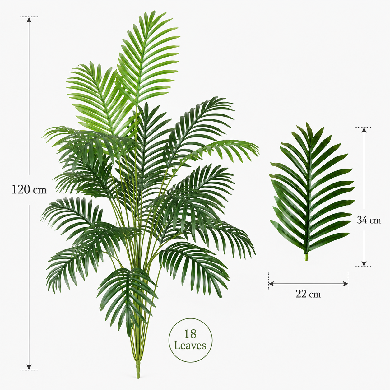 Large Artificial Palm Tree Indoor Outdoor Fake Plant Tropical Decor 90-120cm