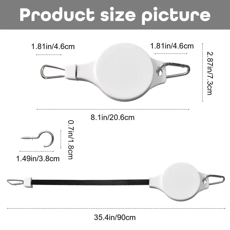 Retractable Plant Pulley Hanger - Adjustable Hook for Hanging Baskets