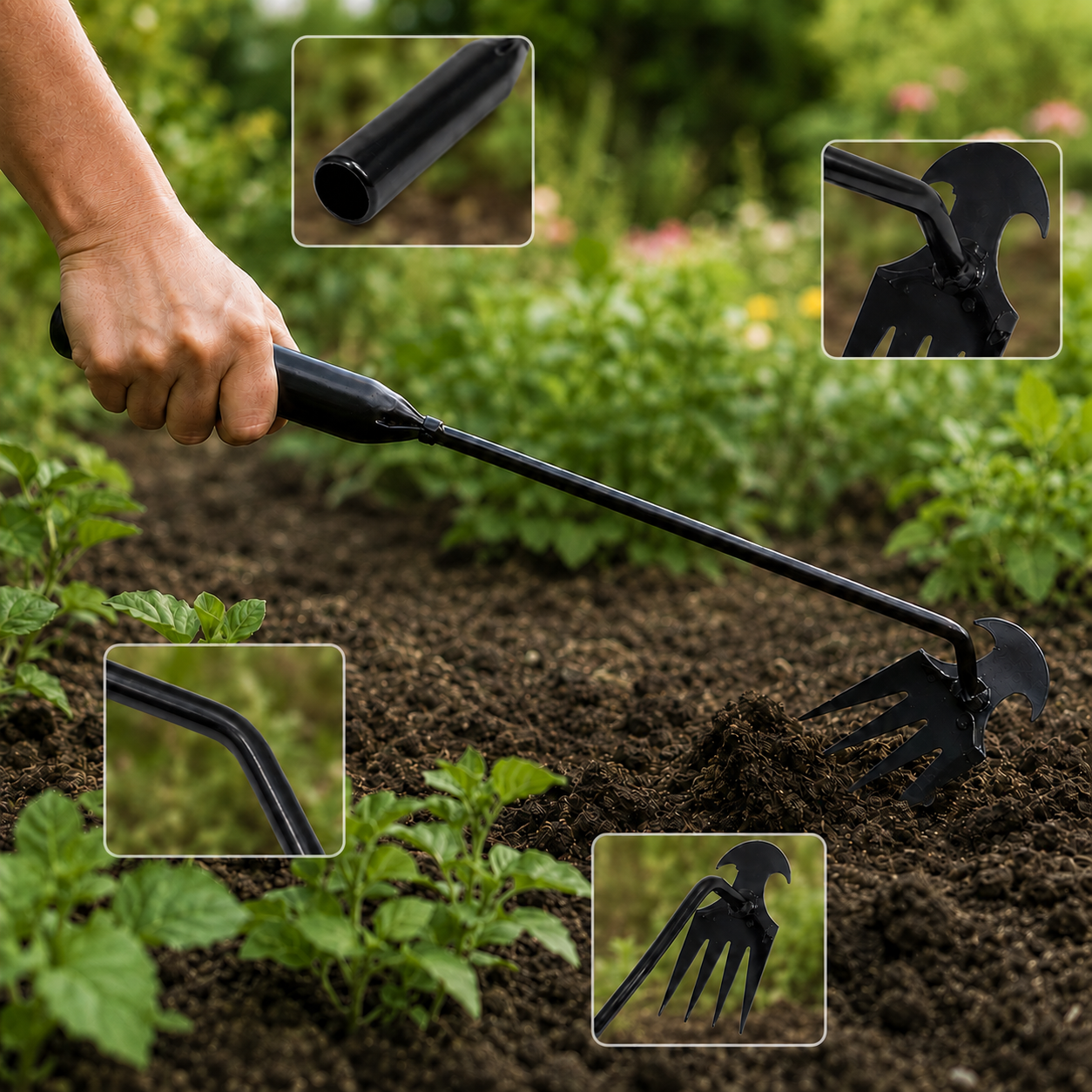 Carbon Steel Garden Hoe and Weeder