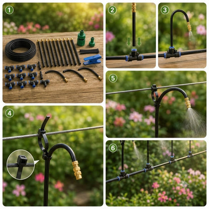 Drip Irrigation Kit - 360 Degree Copper Nozzle Misting System