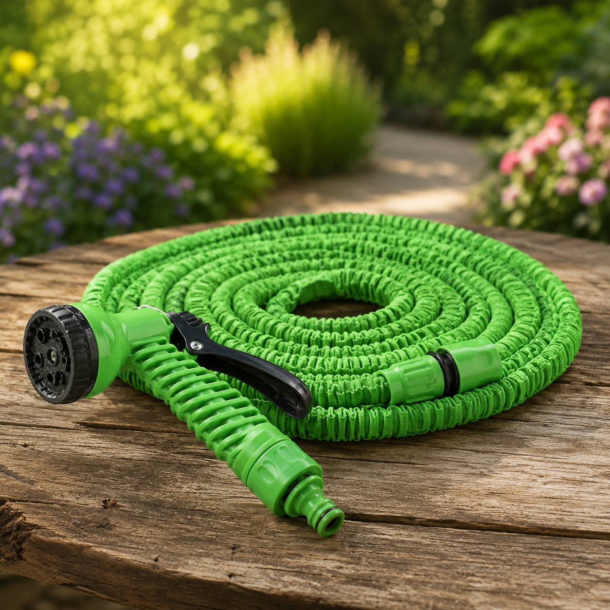 Expandable Garden Hose with 7-Function Spray Nozzle