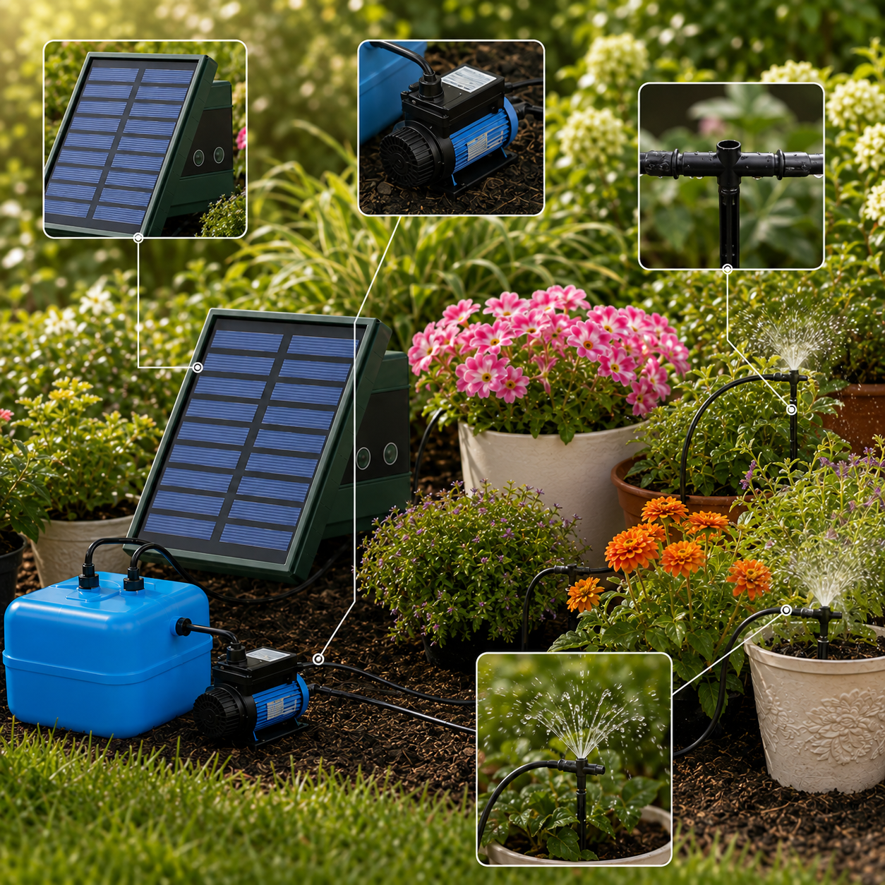 Solar-Powered Automatic Drip Irrigation System with Timer