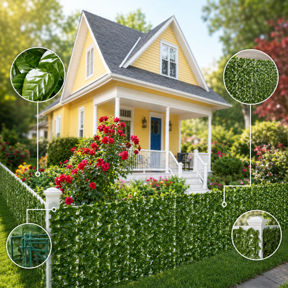 Artificial Leaf Fence Panel for Garden, Balcony, and Privacy Screen
