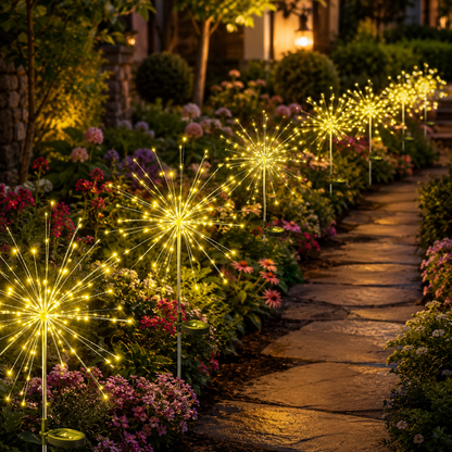 Solar Firework Garden Lights - Copper Wire LED Outdoor Stake