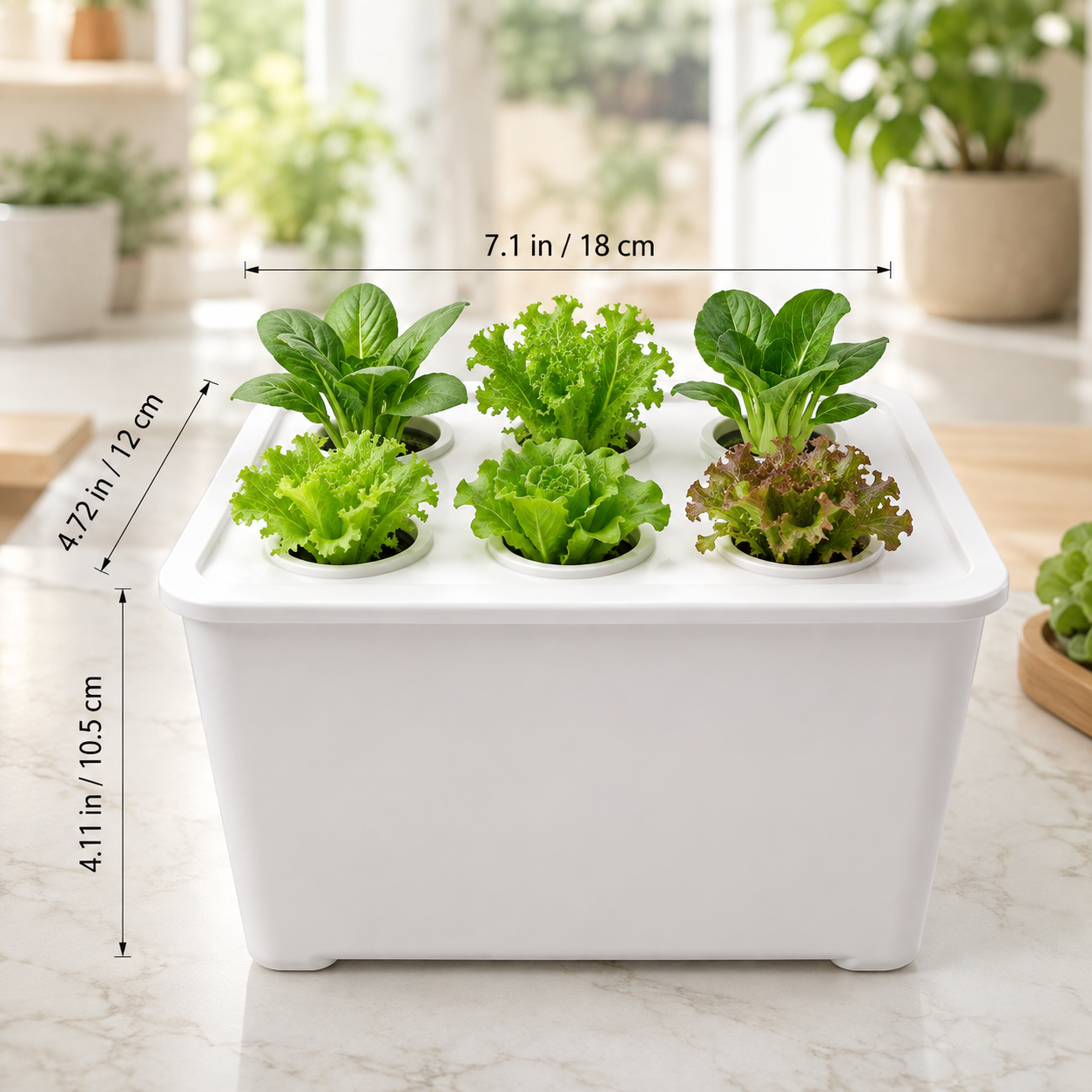 Indoor Hydroponic Grower Kit with Self-Watering Planting Containers