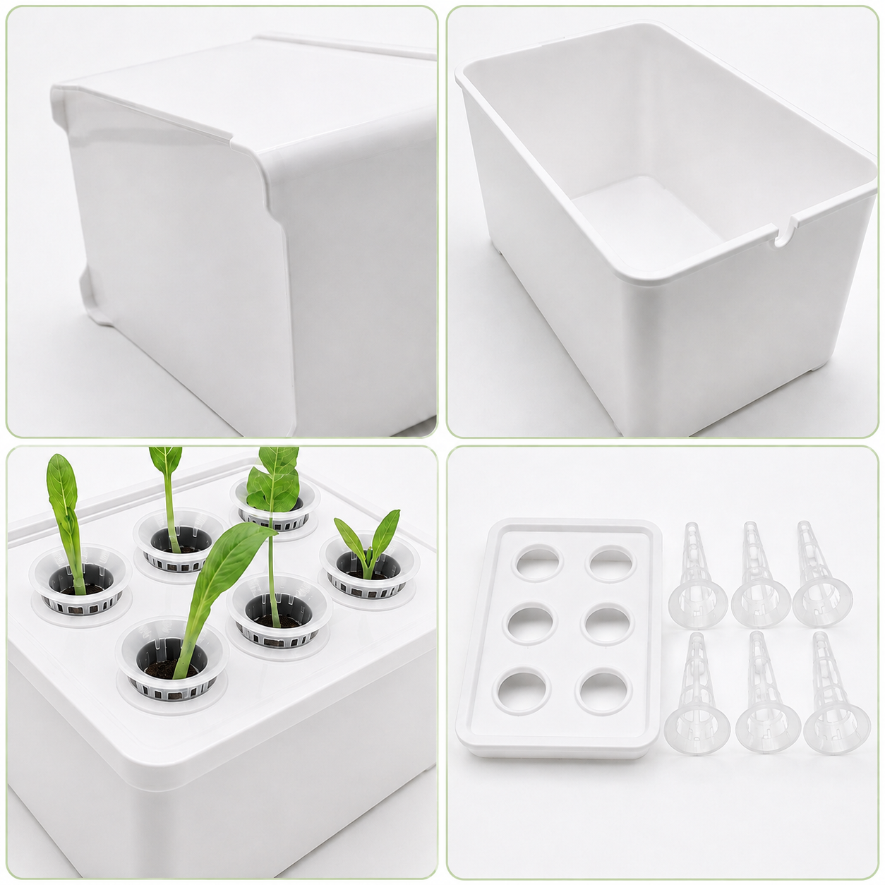 Indoor Hydroponic Grower Kit with Self-Watering Planting Containers