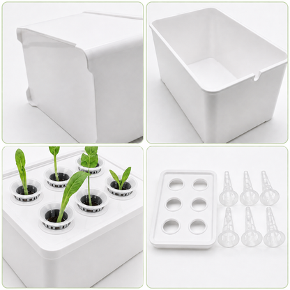 Indoor Hydroponic Grower Kit with Self-Watering Planting Containers