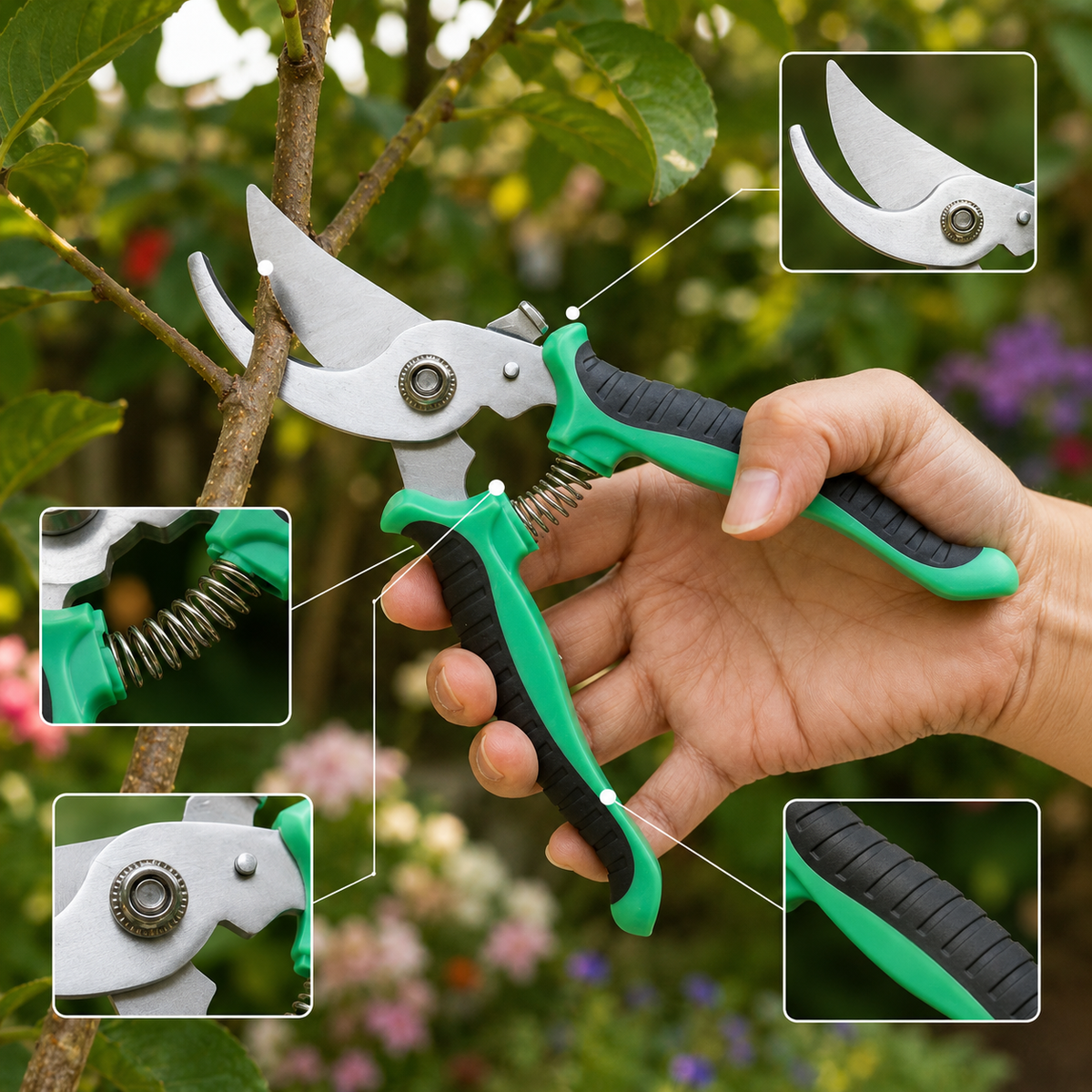 Stainless Steel Pruning Shears for Branches, Fruit Trees and Flowers