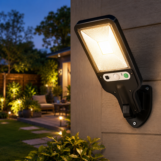 Solar LED Wall Light - Motion Sensor Outdoor Security Lamp