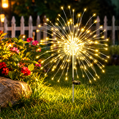 Solar Firework Garden Lights - Copper Wire LED Outdoor Stake