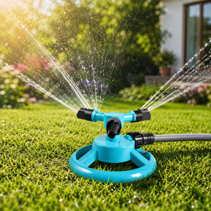 360 Degree Rotating Garden Sprinkler with Quick-Connect Adapter
