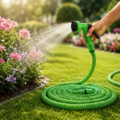 Expandable Garden Hose with 7-Function Spray Nozzle