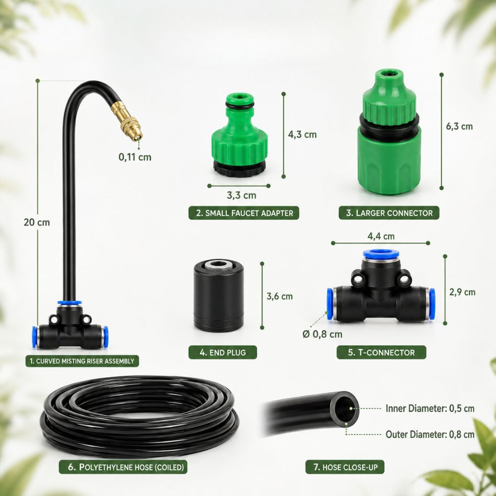 Drip Irrigation Kit - 360 Degree Copper Nozzle Misting System