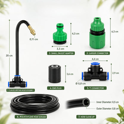 Drip Irrigation Kit - 360 Degree Copper Nozzle Misting System