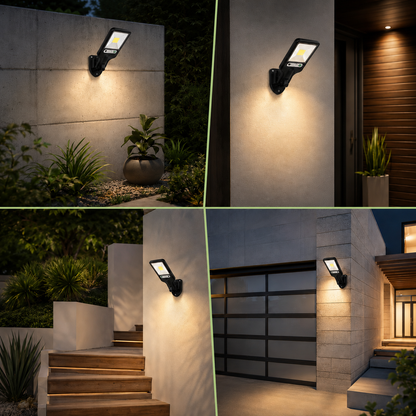 Solar LED Wall Light - Motion Sensor Outdoor Security Lamp