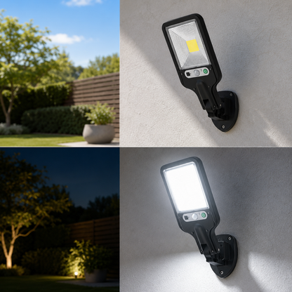 Solar LED Wall Light - Motion Sensor Outdoor Security Lamp
