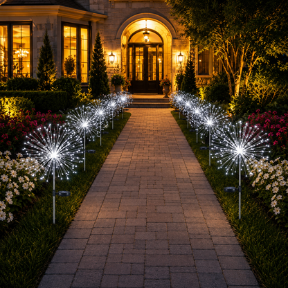 Solar Firework Garden Lights - Copper Wire LED Outdoor Stake