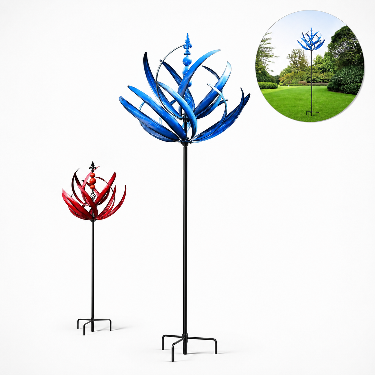 Metal Wind Spinner - 3D Kinetic Sculpture for Yard and Garden