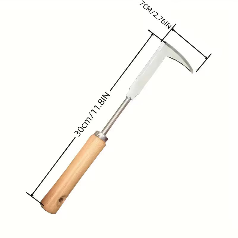 Stainless Steel L-Shaped Weeding Tool for Yards, Terraces and Lanes