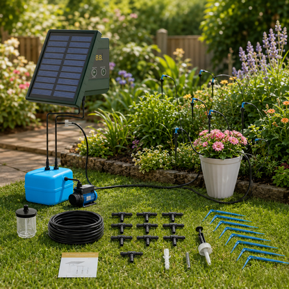 Solar-Powered Automatic Drip Irrigation System with Timer